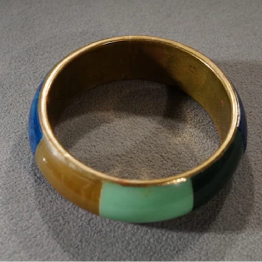 Multicolor Enamel Bangle Bracelet - Picture 1 of 9